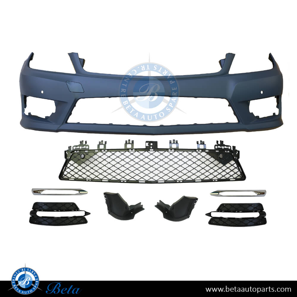 Front Bumper with PDC without Washer with Sport Package for Mercedes C-Class W204 2011-2014 models, Part Number 2048802849 Front Bumper with PDC without Washer with Sport Package for Mercedes C-Class W204 2011-2014 models, Part Number 2048802849